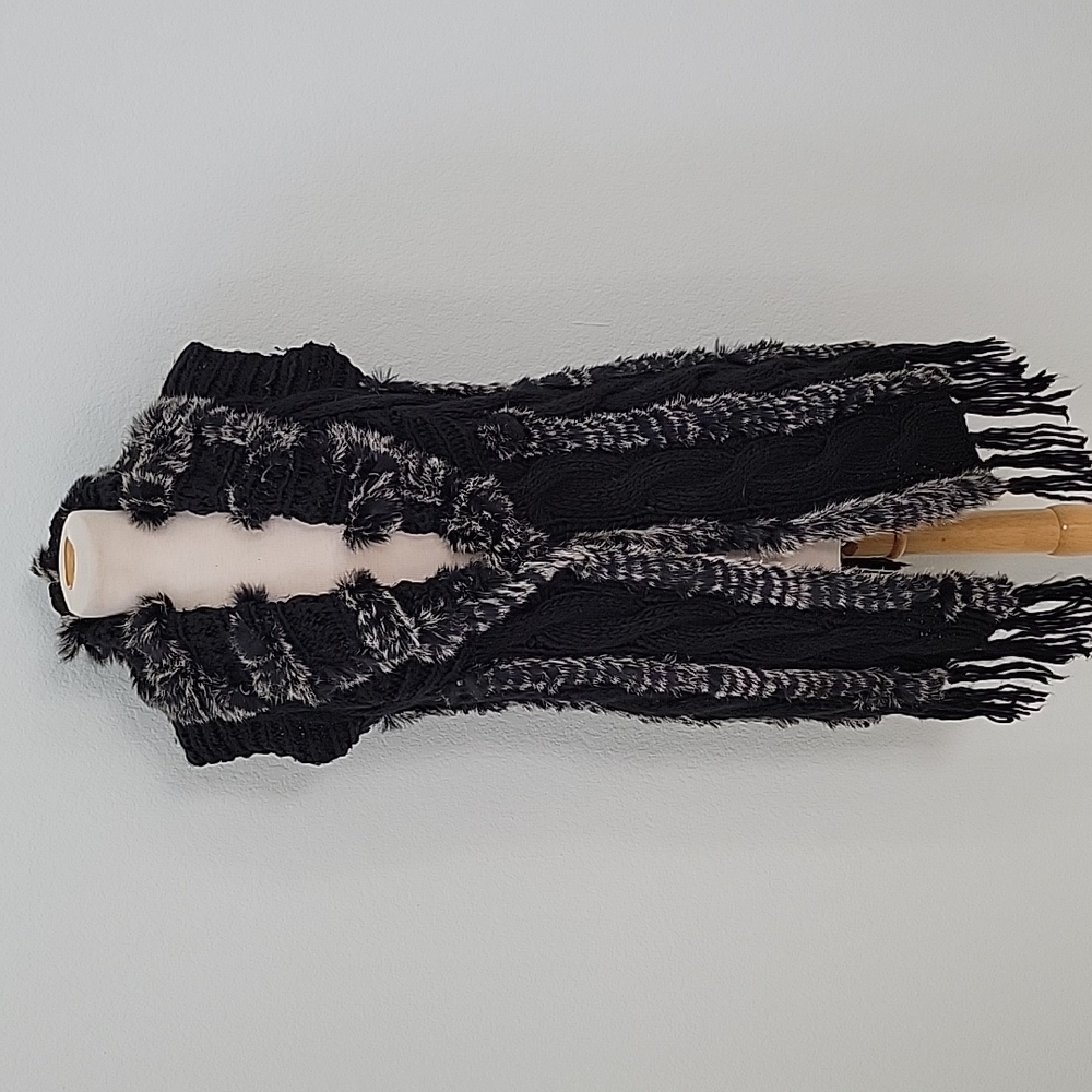 Berek Black Rabbit Fur Sweater Vest Jacket